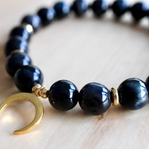 Tiger Eye Bracelet, Mala Bracelet, Wrist Mala Beads, Blue Tiger Eye Bracelet, Yoga Jewelry, Mala Kette, Spiritual Jewelry, Boho Bracelet