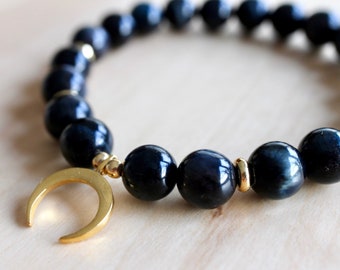 Tiger Eye Bracelet, Mala Bracelet, Wrist Mala Beads, Blue Tiger Eye Bracelet, Yoga Jewelry, Mala Kette, Spiritual Jewelry, Boho Bracelet