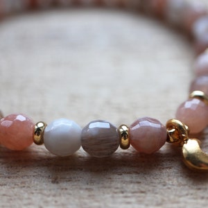 Moon Mala Bracelet, Moonstone Yoga Bracelet, Wrist Mala Beads, Mala Bracelet, Yoga Jewelry, Spiritual Jewelry, Healing