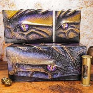 Caja de almacenamiento para cartas Commander MTG morada y dorada para juegos de mesa - Caja de almacenamiento Commander Masters - 3 tamaños