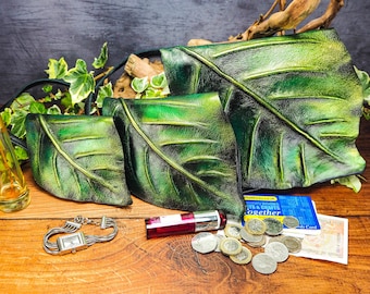 Green Leaf Bag and Belt Pouch - Themed for Renaissance Fair, Fairy Wedding or Every Day