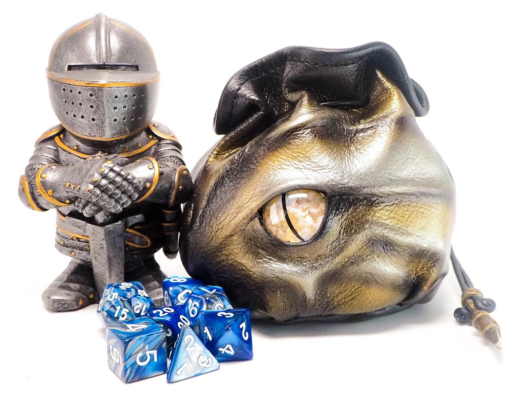 Tiardey Bolsa De Dados Con Ojo De Dragón – Almacenamiento De Cuero Sintético Para 3-6 Sets De Dados, Ideal Para D&D Y Juegos De Rol