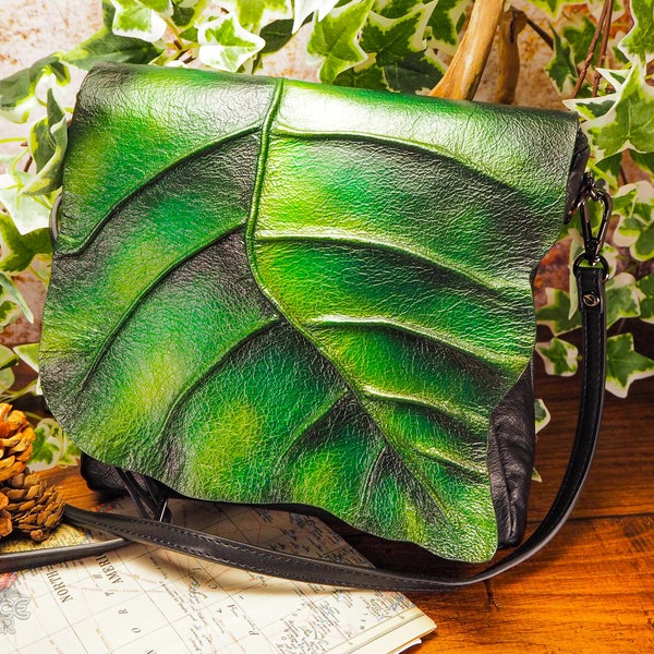 Green Leaf Purse Handbag - Themed for Renaissance Fair, Fairy Wedding or Every Day