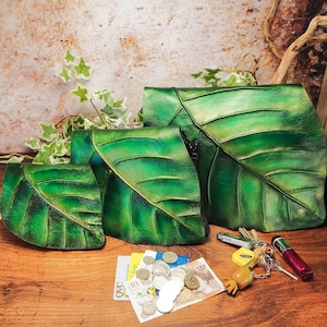 Grünes Blatt Tasche und Gürteltasche - Passend für Renaissance Jahrmarkt, Feenhochzeit oder Alltag