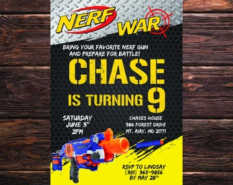 Nerf Invitation Etsy Nerf Invitation Etsy