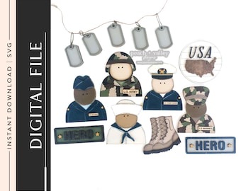 Military Veteran Decor Laser Cut File, Military Retirement Gift Laser Cutting Design Glowforge Project, Wood Cutting Machine Cricut Project