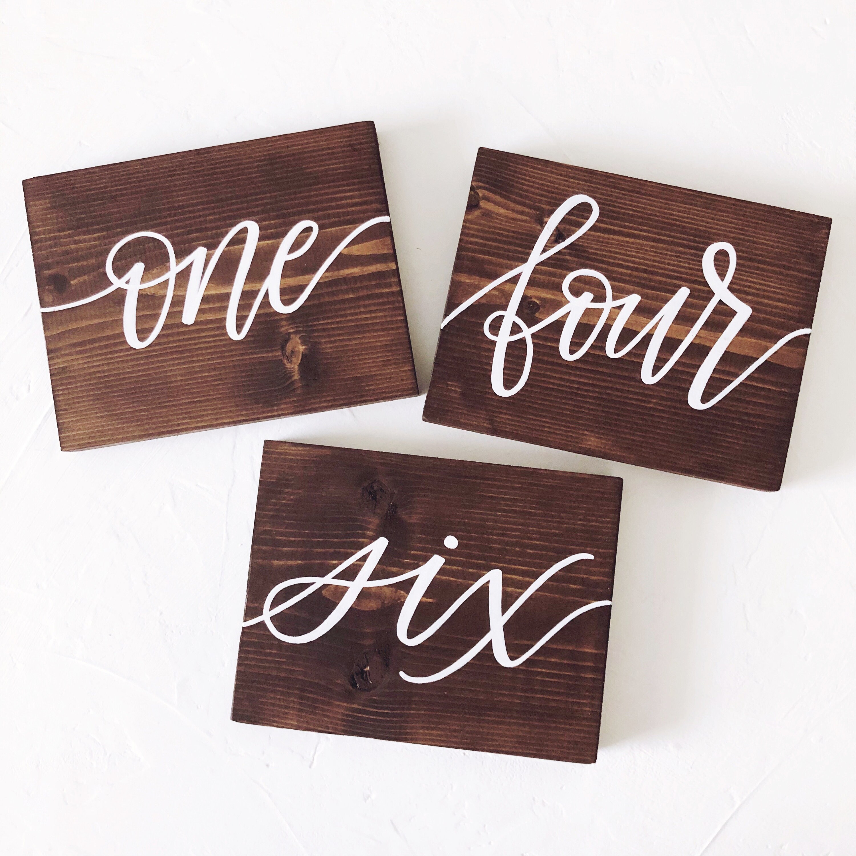 Wood Table Numbers Hand Painted Table Numbers Wedding Etsy