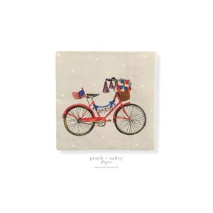 Tovagliolo di carta - Tovagliolo da cocktail con motivo a bicicletta USA per decoupage, carta da decoupage per diario di scarto e scrapbooking, 4 luglio