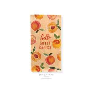 Tovagliolo di carta - Hello Sweet Cheeks Watercolor Peaches Guest Napkin, carta per decoupage per Junk Journal, scrapbooking e arte del decoupage