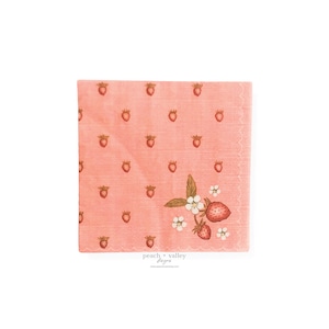 Tovagliolo di carta - Tovagliolo da pranzo con motivo rosa fragola, carta da decoupage per diario spazzatura, scrapbooking e arte del decoupage