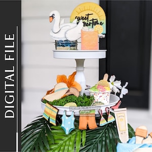 Sommer am Pool Laser Cut Datei, Pool-Party-Dekor Laserschneiden Design Glowforge-Projekt, Holz-Schneidemaschine DIY Dekor, Cricut Projekt SVG