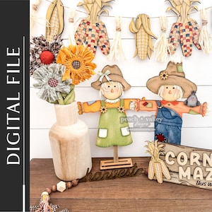Geboorteplaats oogsttijd lasergesneden bestand, DIY herfst decor lasersnijden ontwerp Glowforge project Schoorsteenmantel decor, DIY vakantie decor Cricut Project