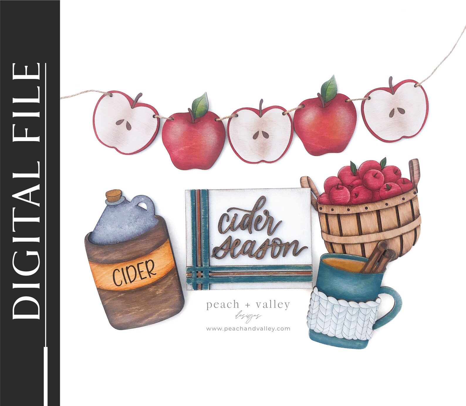 Cider Season Cut File SVG Apple Cider Tier Tray Etsy