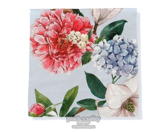 Servilleta de papel: servilleta con flores de hortensia para decoupage, servilleta de primavera para decoración primaveral DIY, papel de decoupage para scrapbooking de diario basura