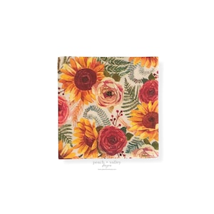 Serviette en papier - serviette de table à cocktail fleurs d'automne aquarelle pour découpage, papier pour découpage, journal indésirable et scrapbooking