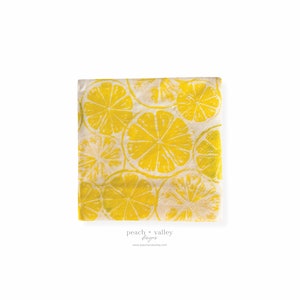 Tovagliolo di carta - Tovagliolo estivo con fette di limone acquerellate, tovagliolo da pranzo Carta per decoupage per diario spazzatura, scrapbooking e arte del decoupage