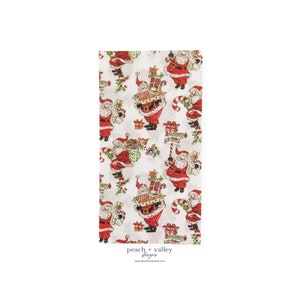Tovagliolo di carta - Tovagliolo di Natale Holly Jolly Santas Guest, carta per decoupage per Junk Journal, scrapbooking e arte del decoupage