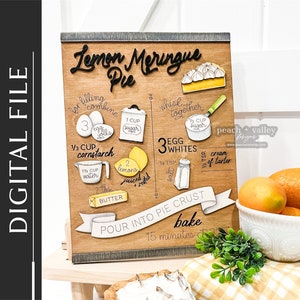 Arquivo de corte a laser para torta de merengue de limão, decoração de cozinha com design de limão, projeto de corte a laser Glowforge, máquina de corte de madeira, projeto Cricut SVG