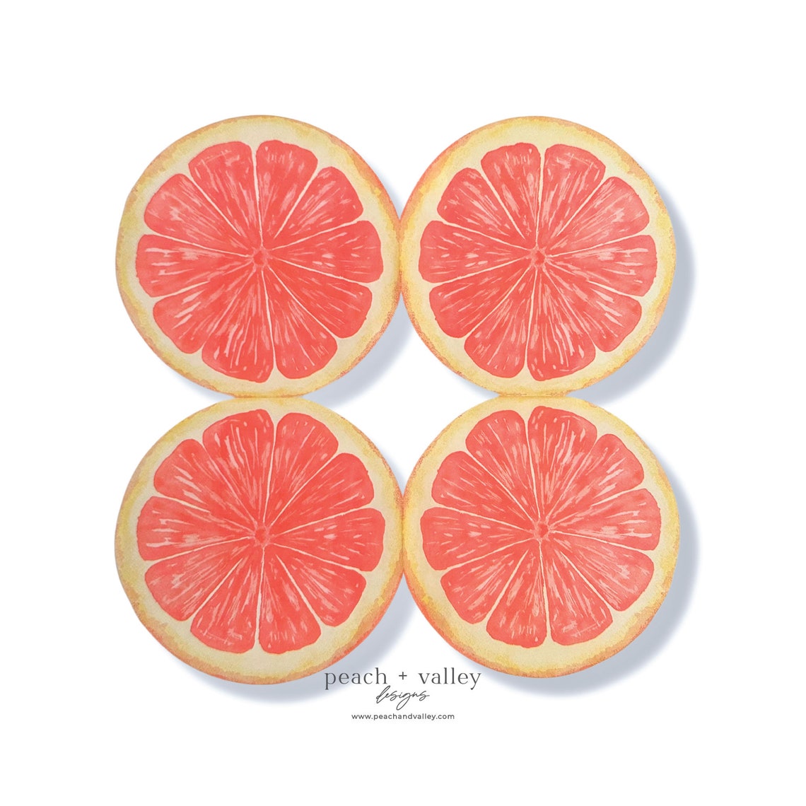 Paper Napkin - Grapefruit Slice Round Napkin, Citrus Fruits Decoupage ...