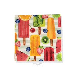 Servilleta de papel - Servilleta de almuerzo de paletas de frutas de verano, arte decoupage, papel decoupage para diario basura y scrapbooking