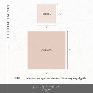 Puede incluir: Diagrama de una servilleta de c&oacute;ctel, que muestra su estado plegado y abierto. La servilleta plegada mide 12,7 cm por 12,7 cm, y la servilleta abierta tambi&eacute;n mide 12,7 cm por 12,7 cm. El texto "COCKTAIL NAPKIN" est&aacute; en el lado izquierdo.