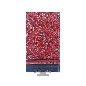 Serviette en papier - motif bandana rouge, décoration 4 juillet, serviette d'été pour découpage, papier pour découpage 4 juillet pour journal indésirable et scrapbooking