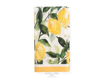 Paper Napkin - Painted Lemons Design Guest Napkin, Citrus Fruits Decoupage Paper for Junk Journal, Scrapbooking, & Decoupage Art
