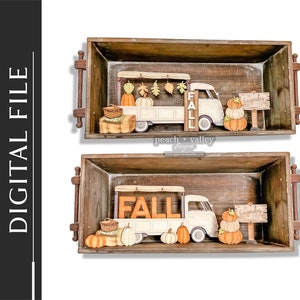 Vintage-Pickup-Truck-Herbst-Einsätze Laser Cut-Datei, DIY Herbst-Dekor Laserschneiden Design Glowforge Projekt DIY Urlaub Dekor Cricut Projekt SVG