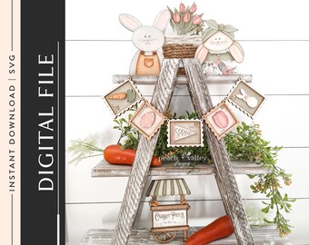 Easter Bunny Laser Cut File, DIY Easter Decor Laser Cutting Design, DIY Holiday Decor Wood Cutting Machine Glowforge Project Cricut Project