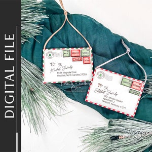 Ornamento de família Carta de Papai Noel DIY Enfeite de Natal Arquivo de corte a laser, Decoração de Natal DIY Enfeite personalizado Projeto Glowforge, Projeto Cricut SVG