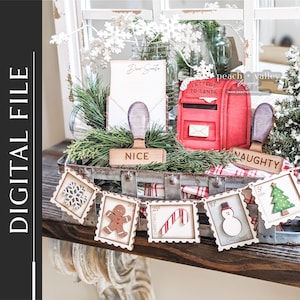 Letter To Santa Laser Cut File, Dear Santa DIY Christmas Decor Wood Cutting Machine Glowforge Project, Laser Cutting Design Cricut Project