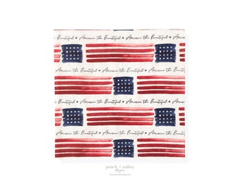 Paper Napkin - 4th of July America the Beautiful Luncheon Napkin for Decoupage Art, Decoupage Paper for Junk Journal & Scrapbooking