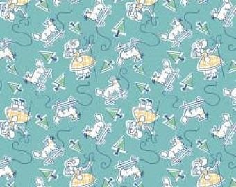 Story Time -  Little Bo Peep and her sheep fabric on a green background by Maywood Studios/ Cotton/ Sold by the half yard