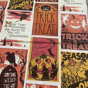 Fright Delight - Halloween bocks on a white background by Lindsay Wilkes for Riley Blake Designs/ Cotton/ Sold by the half yard