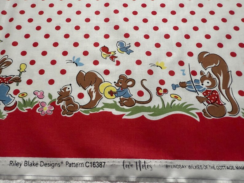 Love Notes - Double Border Print in Red and White by Lindsey Wilkes for ...