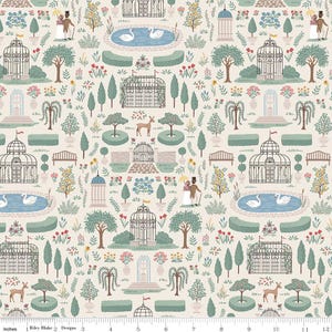 Emma- Highbury on cream background  by Riley Blake Designs/ Cotton/ Sold by the half yard