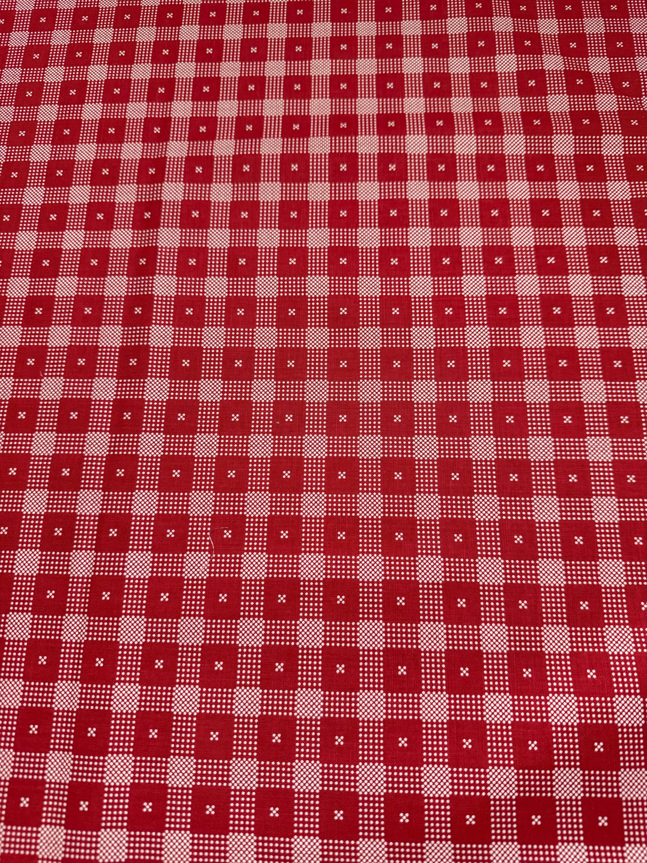 Red Delicious Candy Apple Red Check Print Fabric by RBD Designers for ...