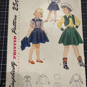 Original Einfachheits Schnittmuster für Mädchen-Westernkleidung #3026/ Grösse 8