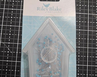 Blue Bird Pins blue glass head pins for sewing/ 60 count