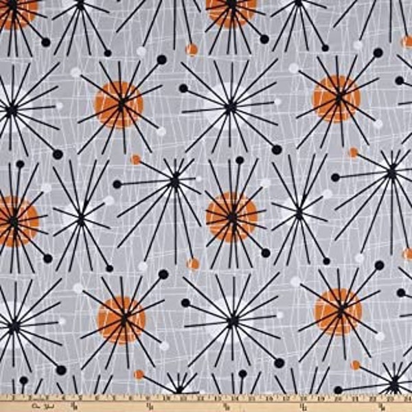 Atomic on gray background by Michael Miller CX3440 / Cotton/ Sold by the half yard
