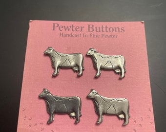 Oxen Button Approx Wonderful Oxen Cattle Round Boxwood Shank Button 1" diam 