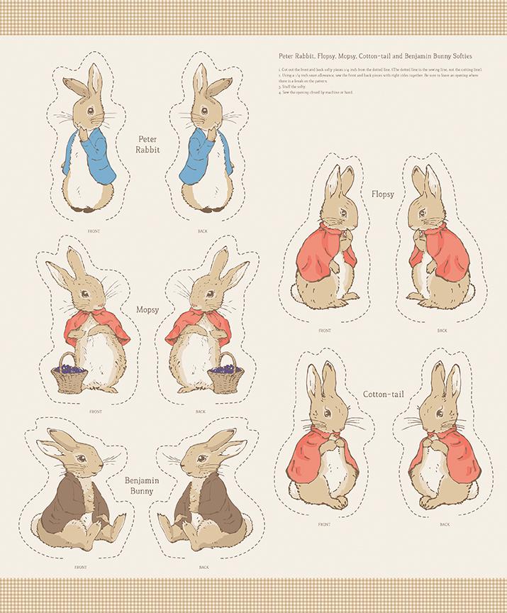 The tale of Peter Rabbit - Peter rabbit and friends softie panel by Riley Blake Designs/ Cotton/ Sold by the panel/36"x43"