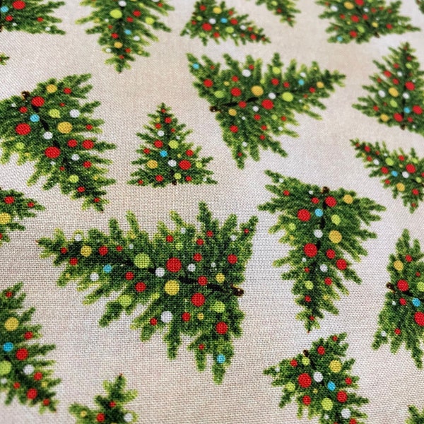 Vintage Christmas- Tree Triming Party cotton print  by Michael Miller /Sold by the half yard