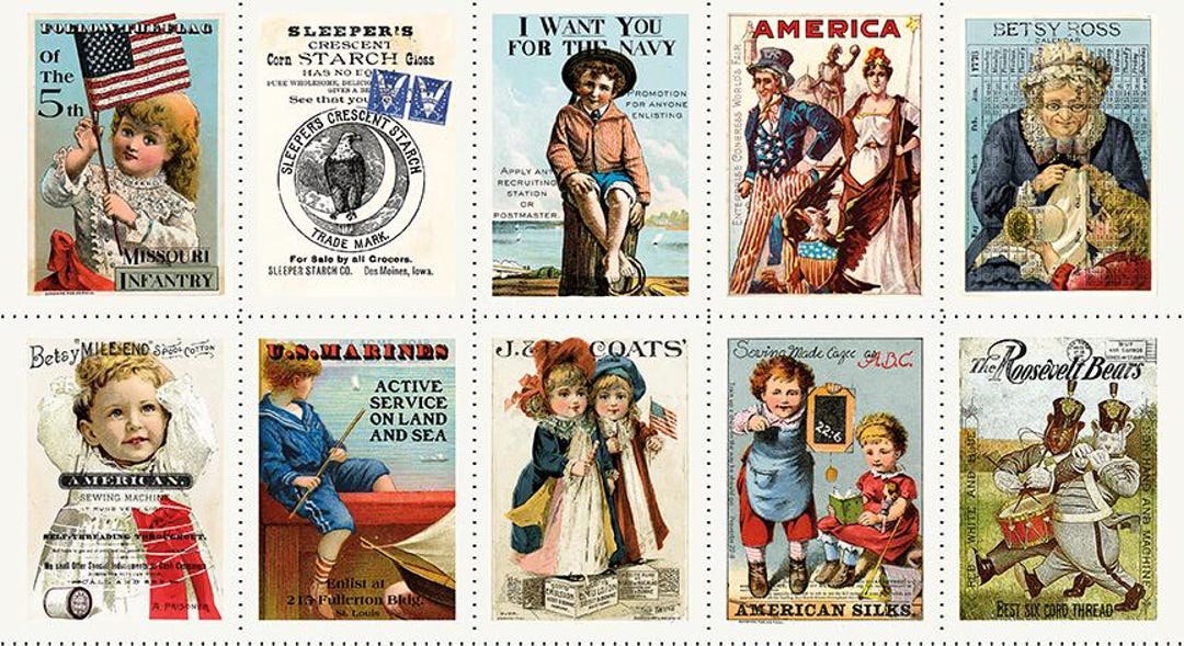 See America - Sewing Ads Patch Panel by J Wecker Frisch for Riley Blake ...
