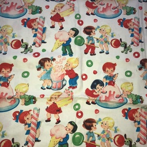 Michael Miller Retro Candy Shop print fabric/ 100% cotton/ Sold by the half yard