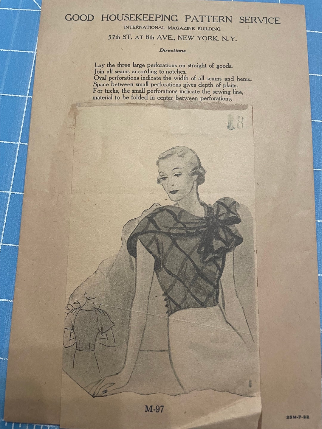 Super Rare Good Housekeeping Pattern Service 1930s Misses Blouse Sewing ...
