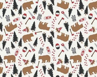 Woodsman Trees Red - Lori Whitlock - PER QUARTER METRE Woodsman Trees Red - Lori Whitlock - PER QUARTER METRE