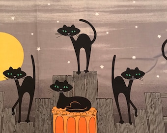 Stray Cats Strut border by Michael Miller in gray/ Cotton/Sold by the half yard