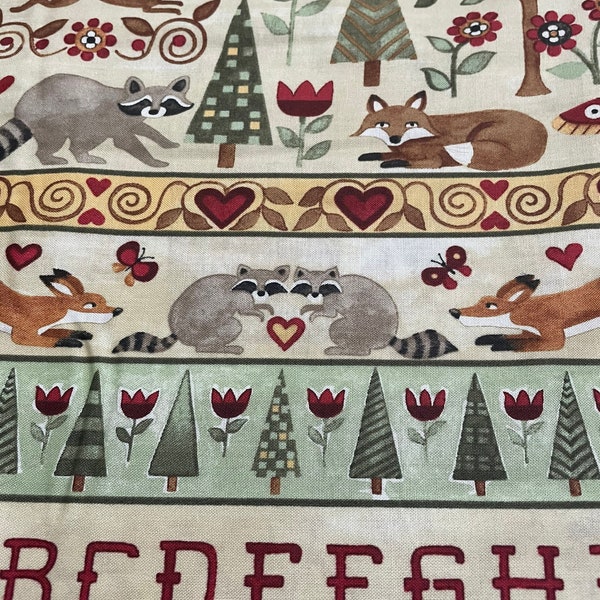 For The Love Of Nature- Festive nature Stripe by Riley Blake Designs/ Cotton/Fabric cut is 16" by 44"