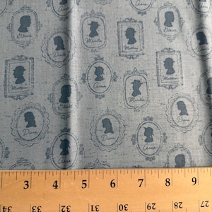 Anne Of Green Gables 2- silhouettes  by Riley Blake Designs on a blue background/Cotton/ Sold by the half yard